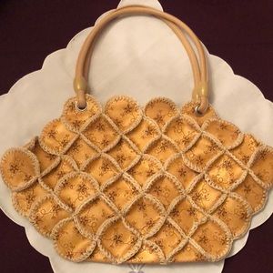 Embossed Peach/Gold Handbag